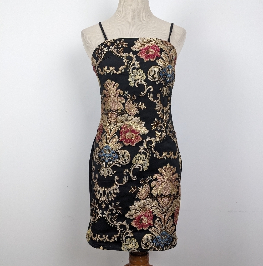 Parisian Short Jacquard Dress Brocade Size 4